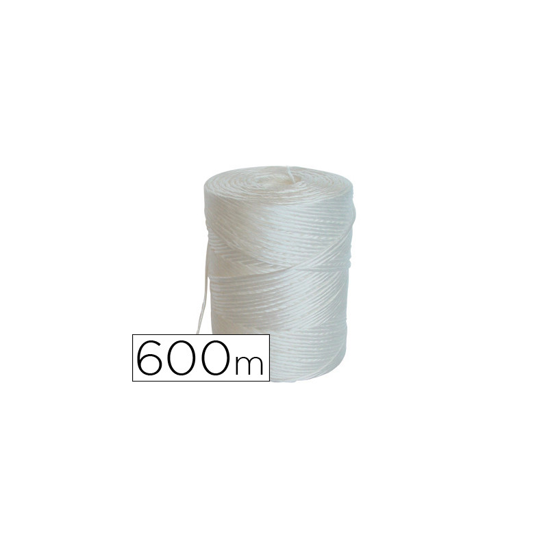 Cuerda rafia liderpapel color blanco rollo de 600 metros