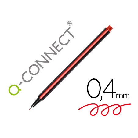Rotulador q-connect punta de fibra fine rojo 0.4 mm
