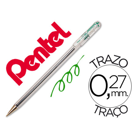 Boligrafo pentel bk-77 d verde