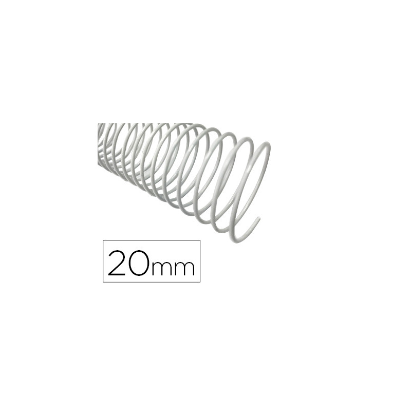 Espiral metalico q-connect blanco 64 5:1 20mm 1,2mm caja de 100 unidades