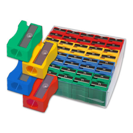 Sacapuntas plastico liderpapel 80664 1 uso caja de 120 unidades colores surtidos