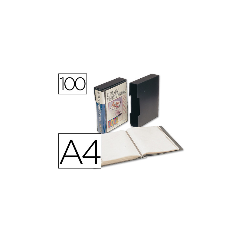 Carpeta liderpapel personaliza 37865 100 fundas polipropilenodin a4 negra con cajetin