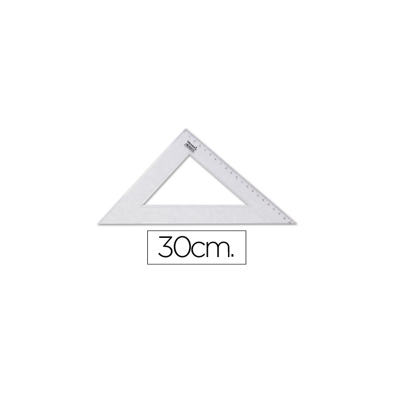 Escuadra liderpapel 30 cm plastico cristal