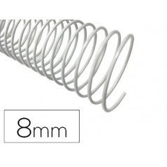 Espiral metalico q-connect blanco 64 5:1 8 mm 1mm caja de 200 unidades