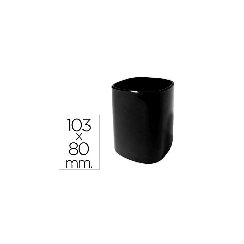 Cubilete portalapices q-connect plastico diametro 80 mm altura 103 mm negro