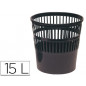 Papelera plastico q-connect 15 litros rejilla color negro 285x290 mm
