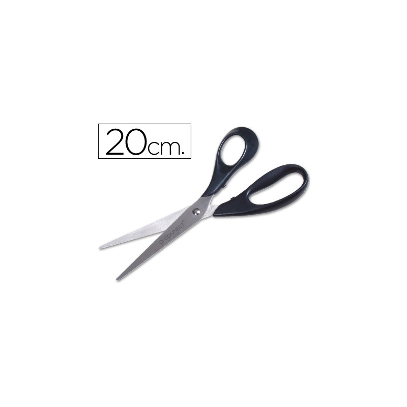 Tijera oficina q-connect inoxidable 8   " 20 cm en blister
