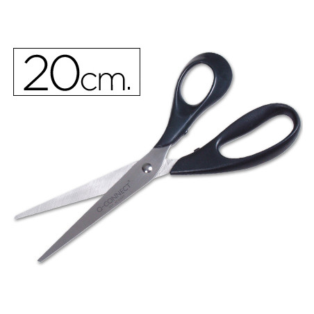 Tijera oficina q-connect inoxidable 8\\\" 20 cm blister