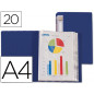 Carpeta liderpapel personaliza 31712 20 fundas polipropileno din a4 azul lomo personalizable