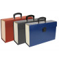 Maletin liderpapel con fuelle y asa carton forrado 19 departamentos 255x390x120 mm colores surtidos