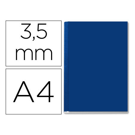 Tapa de encuadernacion channel rigida 35562 azul lomo aa capacidad 10/35 hojas