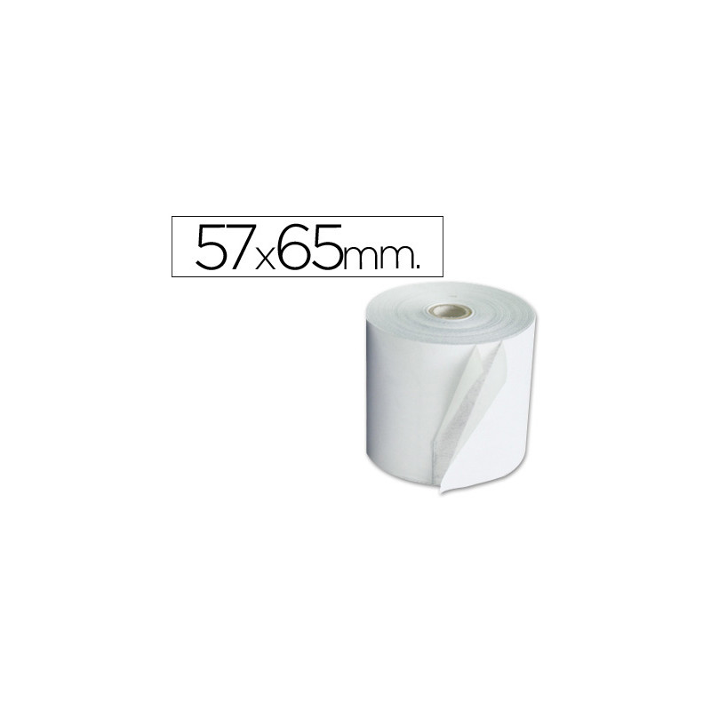 Rollo sumadora q-connect electro 57 mm ancho x 65 mm diametro copiativo con 2 hojas sin bisfenol a