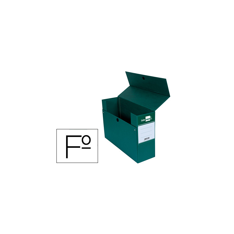 Caja transferencia liderpapel folio lomo 118 mm color verde 390x118x260 mm