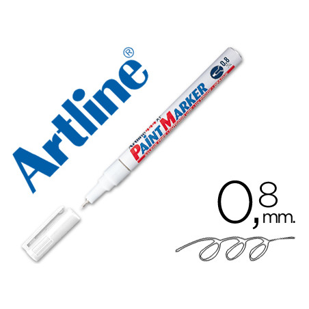 Rotulador artline marcador permanente ek-444 xf blanco -punta redonda 0.8 mm -metal caucho y plastico