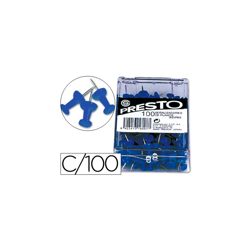 Señalizador de planos q-connect azul caja de 100 unidades