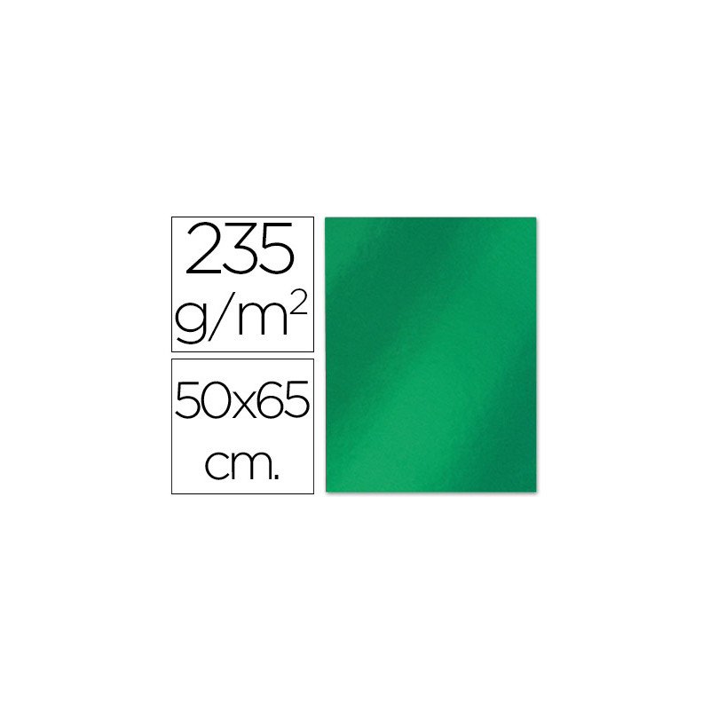 Cartulina liderpapel 50x65 cm 235g/m2 metalizada verde