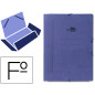 Carpeta liderpapel gomas tres solapas carton pintado folio color azul