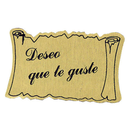 Etiqueta adhesiva dorada deseo que te guste rollo de 450 unidades