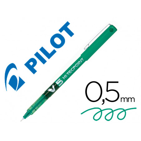 Rotulador pilot punta aguja v-5 verde 0.5 mm