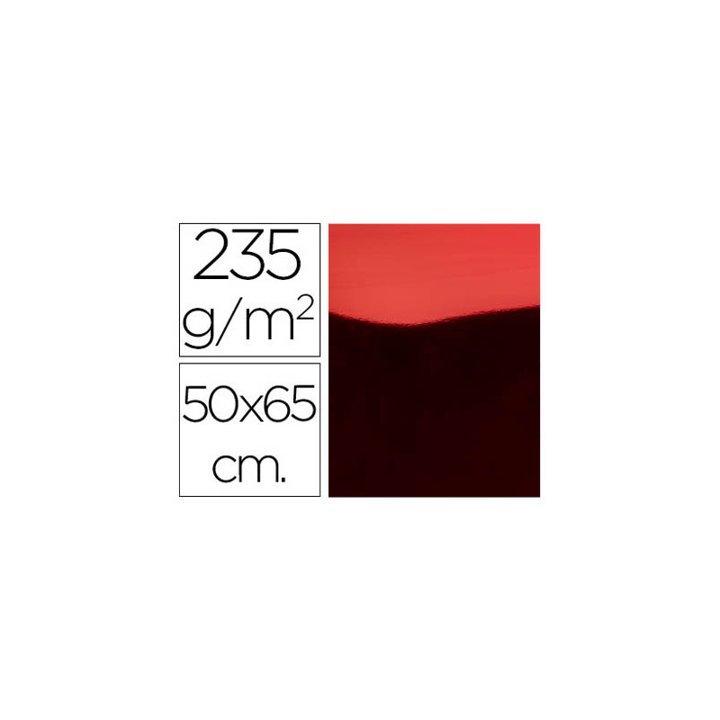 Cartulina liderpapel 50x65 cm 235g/m2 metalizada rojo