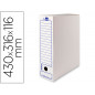 Caja archivo definitivo liderpapel 106 listados de ordenador carton reciclado 325g/m2 blanco 430x116x316 mm