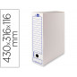 Caja archivo definitivo liderpapel ecouse cartón 100% reciclado 106 listados de ordenador 430x316x116mm 325g/m2