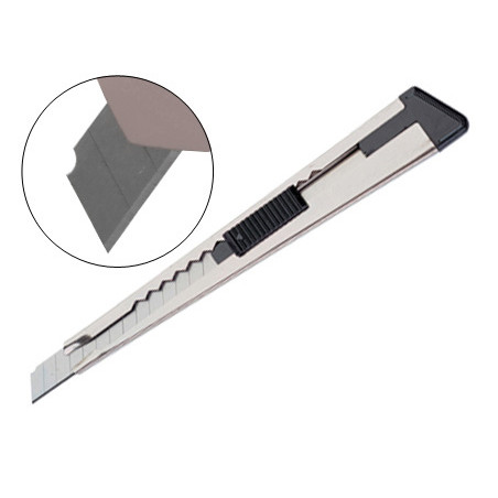 Cuter metalico q-connect con funda cuchilla estrecha