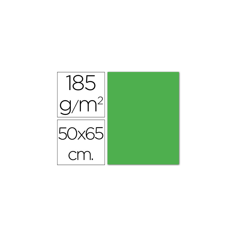 Cartulina guarro verde manzana 50x65 cm 185 gr