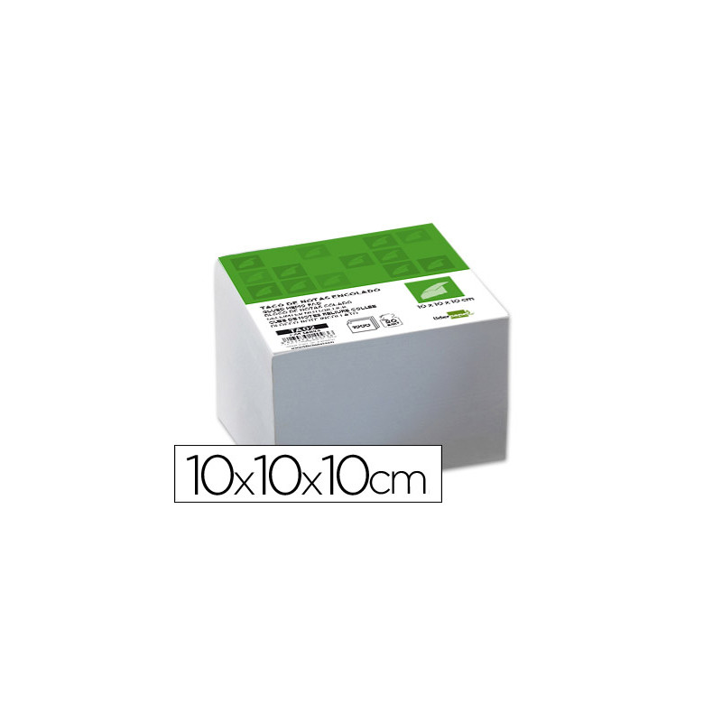 Taco papel liderpapel encolado blanco 1000 hojas 100x100x100 mm 80 gr