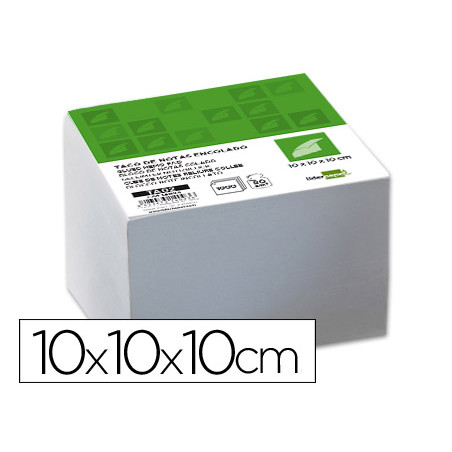 Taco papel liderpapel encolado 100x100x100 mm blanco 80 gr