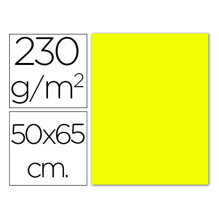Cartulina fluorescente amarilla 50x65 cm