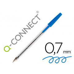 Boligrafo transparente q-connect azul medio kf26039