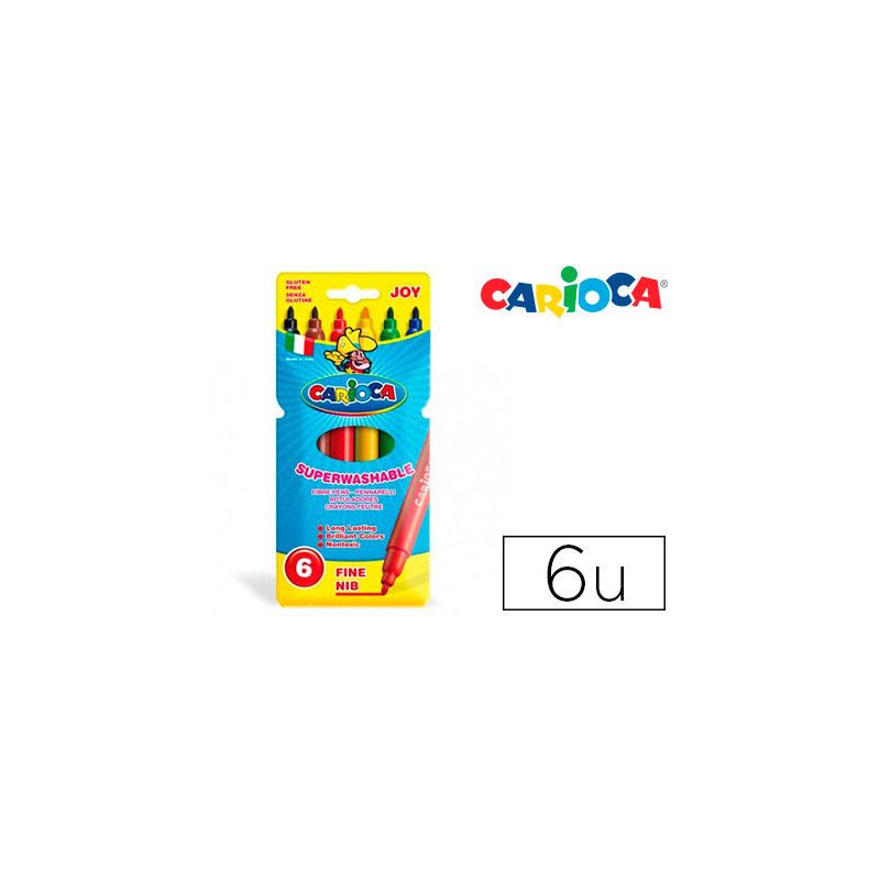 Rotulador carioca joy caja de 6 colores surtidos