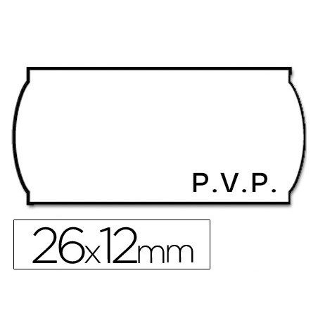 Etiquetas meto onduladas 26x12 mm pvp blanca adh.2 rollo 1500 etiquetas troqueladas