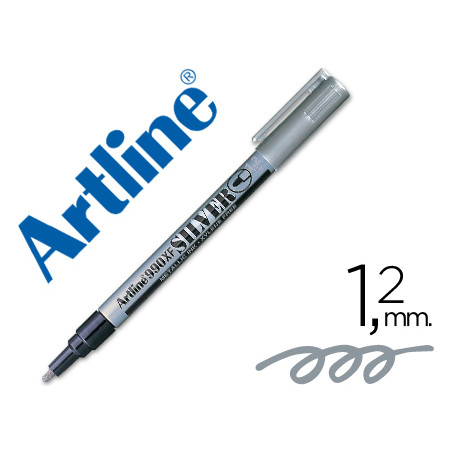 Rotulador artline marcador permanente tinta metalica ek-990 plata -punta redonda 1.2 mm