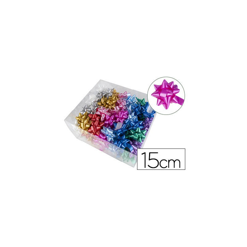 Lazo fantasia liderpapel 15 mm caja de 100 unidades colores surtidos