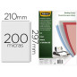 Tapa de encuadernacion fellowes din a4 pvc transparente cristal 200 micras pack de 100 unidades