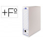 Caja archivo definitivo liderpapel folio prolongado carton reciclado 400g/m2 lomo 116 mm blanco 388x116x275 mm