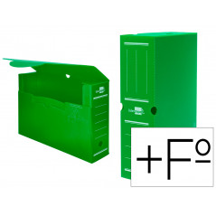 Caja archivo definitivo plastico liderpapel verde 387x275x105 mm