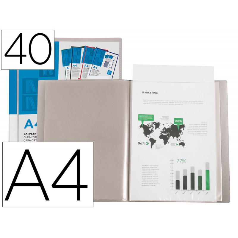 Carpeta liderpapel personaliza 40 fundas canguro polipropileno din a4 transparente portada y lomo