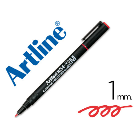 Rotulador artline retroproyeccion punta fibra permanente ek-854 rojo -punta redonda 1 mm