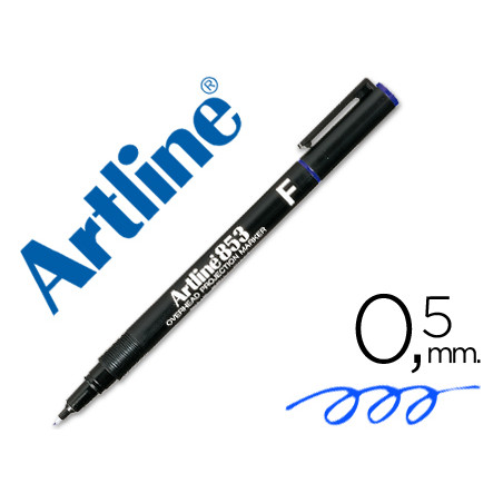Rotulador artline retroproyeccion punta fibra permanente ek-853 azul -punta redonda 0.5 mm