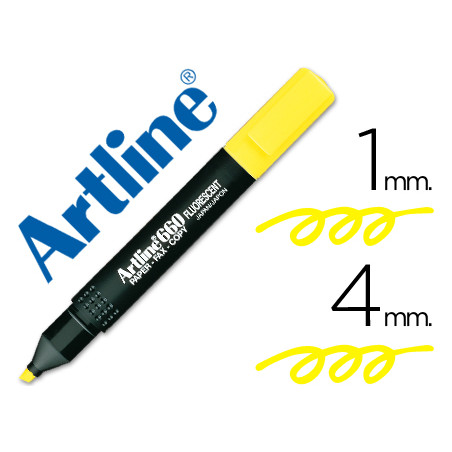 Rotulador artline fluorescente ek-660 amarillo punta biselada