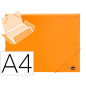 Carpeta liderpapel gomas tres solapas polipropileno din a4 color naranja opaco