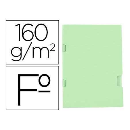 Subcarpeta liderpapel folio verde tres uñeros plastificada 160g/m2