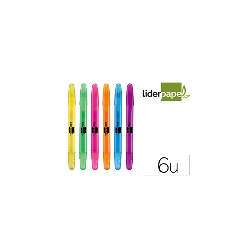 Marcador de cera gel liderpapel fluorescente estuche 6 unidades colores surtidos