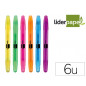 Marcador de cera gel liderpapel fluorescente estuche 6 unidades colores surtidos