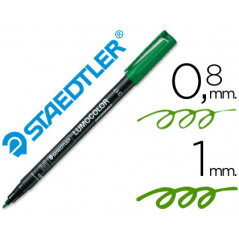 Rotulador staedtler lumocolor retroproyeccion punta de fibrapermanente 317-5 verde punta media redonda 0.8-1 mm