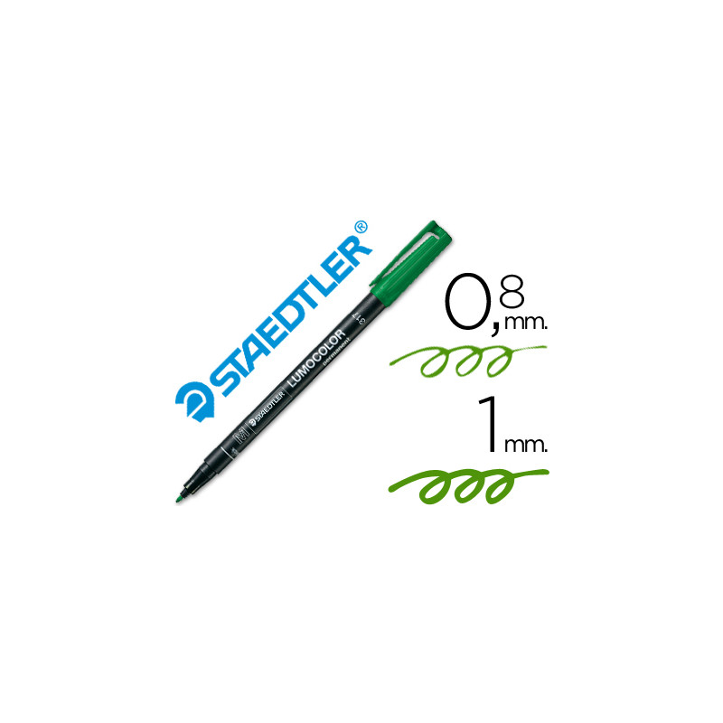 Rotulador staedtler lumocolor retroproyeccion punta de fibrapermanente 317-5 verde punta media redonda 0.8-1 mm