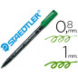 Rotulador staedtler lumocolor retroproyeccion punta de fibrapermanente 317-5 verde punta media redonda 0.8-1 mm